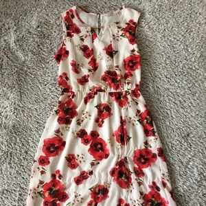 red sleeveless light summer dress